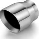 Exhaust Tip 3" Inlet 4" Outlet 5" Long, High Performance Stainless Steel, Rustproof Polished Finish, Double Wall Design, Weld-On Diesel Tail Pipe, Universal for Car Truck