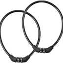 2 PACK Bike Locks Cable,Anti Theft Bicycle Lock Chain,4 Digit Security Resettable Bike Combination Lock Self Coiling Combination Cable Combo Bike Locks Without Mounting Bracket,2 Feetx1/2 Inch (Black)