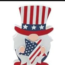 4th of July Wooden Gnome Decorations, Memorial Day Decorations, Patriotic Gnome for Home Decor, Red White and Blue Rustic Decor, Freestanding Table Signs