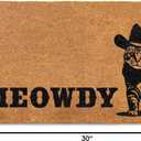 MAINEVENT Meowdy Doormat 30x17 Inch, Cat Front Door Mat for Covered Outdoor Area, Black Cat Welcome Mats for Front Door Gift, Coir Outdoor Doormat