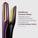 Shark SilkiPro Straight | Wet-to-Dry Hair Straightener + Rapid Blow Dryer | 3 Interchangeable Combs | Ultra-Fast Drying | No Heat Damage | for All Hair Types | Rose Petal | HT400PK