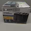 BLACK+DECKER 4-Slice Toaster, TR1410BD, Extra-Wide, 7 Shade Settings, Crumb Trays, Gloss Black