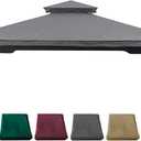 Replacement Gazebo Cover Compatible with SUNJOY 10 x 12 Regency II Patio Gazebo, L-GZ798PST, A111014400,(11X13 Ft) A101004104,A101004105,A111002001(Grey)