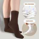 Thin Crew Socks for Women, Ladies Soft Cotton High Calf Boot Sock for Trouser, Dress, Business (Beige), Size 5-11