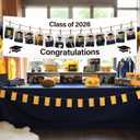Gilprop 2026 Graduation Decorations Personalized Photo Banner 3 * 10 ft Custom Graduation Banner Class of 2026 Pictures Display 12th Grade Grad Poster for Outdoor Lawn Yard Sign Party Decoration