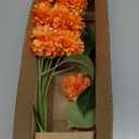 Hollyone 27.6" Orange Artificial Dahlia Flowers 3Pcs Fake Roses Bouquet Ball Dahlia Flower Arrangement Faux Pincushion Flower with 3 Heads Long Stem for Centerpiece Home Decor