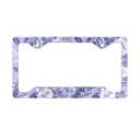 Purple White Floral License Plate Frame - 2 Packs Universal Stainless Steel Car License Plate Frames Covers Holder Rustproof for Men Women