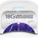 Gelish 18G Unplugged LED Light - Portable, Rechargeable, 36W, White & Silver, Intelligent Power Assist, Motion Sensors, Timer, Magnetic Tray, Ergonomic Design Gel Lamp, Nail Lamp, Gel Nail Light