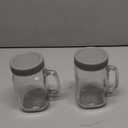 DRASTAR Iced Coffee Cup, 16 oz Mason Jar Cups with Handle, Small Glass Coffee Mugs with Straws and Acacia Lids, Drinking Glass Cups Set of 2, Smoothie, Overnight Oats Containers (colorless)