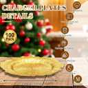 Gold Charger Plates Bulk 100Pcs, 13 Inch Gold Reef Charger Plates for Dinner Plates, Reinforced PP Plastic Reusable Dinner Chargers for Wedding, Christmas, Thanksgiving, Party, Caterers, Banquets