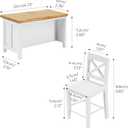1/12 Dollhouse Kitchen Islands Dining Table Chairs Set Miniature Kitchen with Stools, Modern Wood Furniture for Dollhouse Room Decor Realistic Miniatures for Restaurant Bar Pub Barbie Crafts