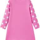 My Little Pony Girls A Line Long Sleeve Skirt Dress Unicorn Graphic Cute Fall Winter Outfit for Baby Toddler Kids 2-6 Years (Pink Pie-pink)