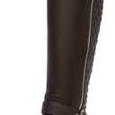 DREAM PAIRS Women's Knee High Boots Low Block Heel Riding Boots Round Toe Side Zipper Biker Motorcycle Buckle Boots (8, Brown)