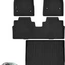 Floor Mats & Trunk Mat Compatible for 2024 Cadillac Optiq All Weather Anti-Slip TPE Rubber Waterproof Non-Slip Design Protect 2 rows Set Car Floor Liners black