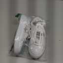 KENSIE GIRL Sneakers Lace Up Non Slip - Fashion Casual Low Top Shoes - White Silver Stars (Size 2 Big Kid)