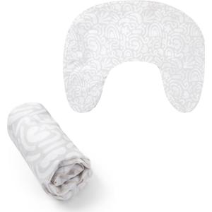 Boppy Nursing Pillow Cover - Soft, Hypoallergenic Washable Microfiber Bottle & Breastfeeding Pillow Covers (Redesigned Feeding Pillow Sold Separately) - Cream Retro Squiggles