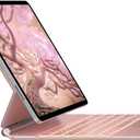 typecase Edge Keyboard Case for iPad Air 13-inch(M3/M2, 2025/2024) & iPad Pro 12.9-inch(6th/5th/4th/3rd Gen), Magic Keyboard with 11-Color Backlight, Multi-Touch Trackpad, Pencil Holder, Rose Gold