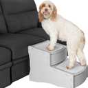 Pet Gear Easy Step II Extra Wide Pet Stairs, 2 Step for Dogs/Cats up to 200 pounds, Removable/Washable Carpet, Easy Assembly (No Tools Required) New Essential Grey, PG9720XLEGU