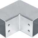 8 x 8 Pcs 2" Square Tube Connector, 2 Way L Square Tubing 90 Degree Corner Joint for Fence Rail
