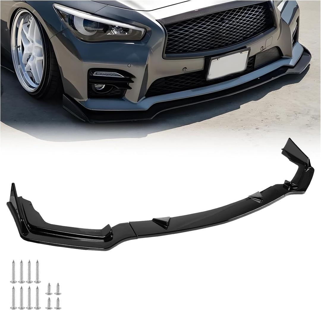Front Lip for 2014-2017 Infiniti Q50 Sport Gloss Black Sporty Appearance