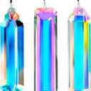 3PCS Crystal Suncatcher Prism for Window,120mm/5'' Rectangle AB Colored Crystal Stick Rainbow Maker Prisms Garden Hanging Sun Catcher