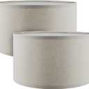 Aspen Creative 38871-2, Drum Collapsible Uno Lamp Shade, Oatmeal, 16" Top x 16" Bottom x 9" Height, Set of 2