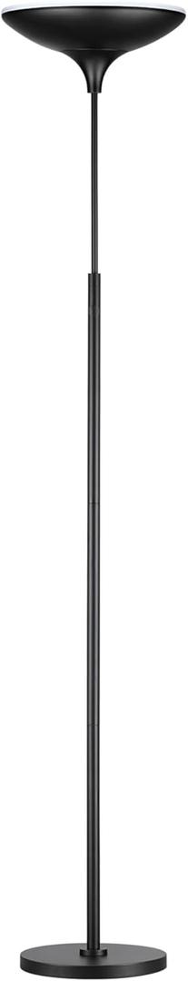 Globe Electric 12784 LED Floor Lamp Torchiere, Energy Star Certified, Dimmable, Super Bright, 43W, 3010 Lumens, Matte Black Finish, 70.9"