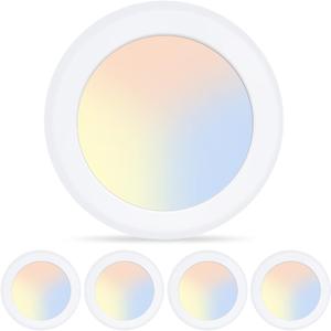 ECOELER 3CCT LED Disk Light, 6inch Dimmable LED Recessed Ceiling Lights, 16.5W 1000Lm, 3000K/4000K/5000K Selectable, Suitable for J-Box or Recessed Can, ETL & FCC Listed, 4Pack