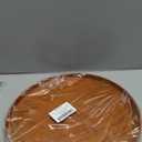 13 Inch Round Wood Serving Tray Decorative Plates Centerpiece Candle Holder Tray Organizer for Kitchen Countertop Charcuterie Board Coffee Table Home Decor (Reddish-Brown)