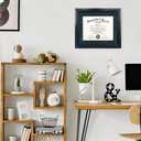 11x14 Diploma Degree Frame with Navy Mat or Display 15x18 Certificates without Mat,Solid Wood,Black Finish with Intricate Black Rope Detail,UV Protection Acrylic