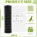 Gisafai 48in x 100ft Welded Wire Fence, 2 Inch x 4 Inch 16 GA, Galvanized Metal Garden Fence Roll Wire Mesh Netting for Goat Deer Cattle Animal Enclosures and Yard Vegetable Plant Protection, Black