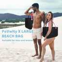 PoVwlty Rubber Beach Bag for Men & Women, Water-resistant Travel Tote Bag for the Beach Boat Pool