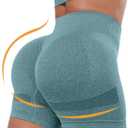 CHRLEISURE Workout Shorts Sets for Women, High Waisted Gym Butt Lifting Scrunch Butt Seamless Shorts (L)