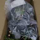 Decorbyhannah Christmas Garland with Lights, 6ft Lighted Norfolk Pine Garland with Boho Ornaments, Battery Operated Artificial Greenery Christmas Decorations for Mantle(Boho Black & White)