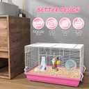 Hamster Cages, Small Animal Travel Cages - Ideal for Temporarily Transporting or Carrying Hamsters, Guinea Pigs, Rats, Parrots, Birds, Squirrels and Other Small Animals, Medium