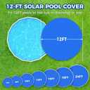Solar Pool Cover 12 Ft Diameter Round Solar Blanket for Above Ground Inground Pools, Hot Tub SPA Bubble Wrap Pool Protector, 12 Mil Circle Thermal Covers Floating Blanket Mat for Swimming Pools