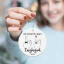 2 x Engagement Gifts for Couples 2025  Ceramic Christmas Ornament, Newly Engaged Couple Gift, Romantic Engagement Gift Keepsake