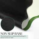 Hahafelt Scalloped Desk Mat Large Scalloped Piping Cute Desk Mat Aesthetic Preppy Table Pad Large Nonslip Pad with Edge Stitching Waterproof Gaming(Green,31.5 x 15.8 Inches)