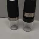 Battery Operated Salt And Pepper Grinder Set with LED Light, Automatic Electric Gravity Salt And Pepper Shakers Set, Each 6 AAA Batteries Needed, Adjustable Roughness, 2 Pack (Black)