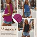 Ficerd 4 Pack Women's Sleeveless Tops, Casual Summer Loose Fit T Shirts Solid Color Tunic Tank Tops Ladies' Crew Neck (L)