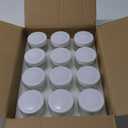 Hedume 12 Pack 6oz Clear Glass Jars with White Lids for Spices, Party Favors, Jams, etc.
