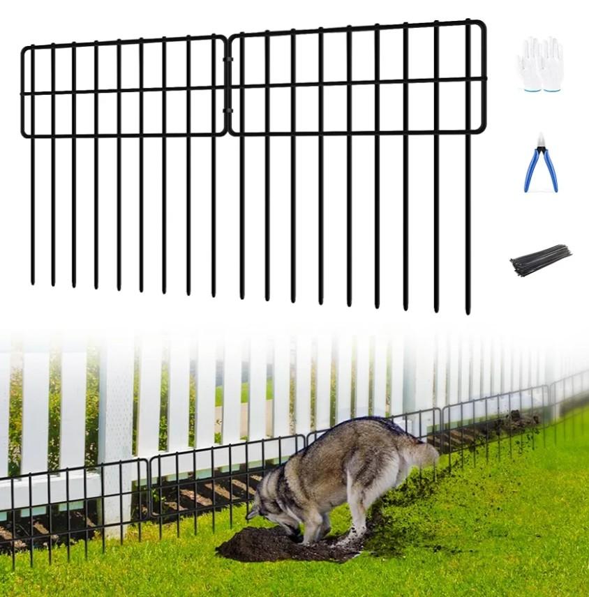30 Panels No Dig Fence, Animal Barrier Fence, 13in(H) x 30ft(L) Fence Barrier for Bottom, Rabbit Fencing for Garden, Dog Fences Barrier, Rustproof Metal Fences Border for Outdoor