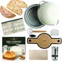 Amazon.com: Nordic Ware Simply Sourdough Complete Bread Baking Kit BAKING PAN INCLUDED, Dual use Banneton lid, 22pg Guide book w/Recipes, Danish Whisk, Starter Jar, Cutter, Lifting Mat, Scraper, Cotton Liner: Home & Kitchen