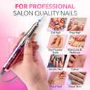 M Mase- Professional Nail Drill Machine - Coreless 2-in-1 Nail File - Electric, Cordless, 35000 RPM, HD Display - Electric Nail Drill for Professional & Home Use (Unicorn Pink)