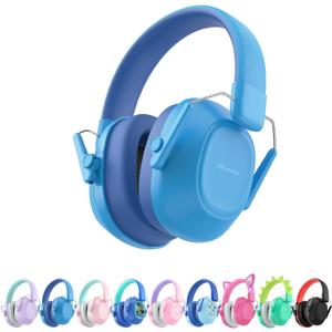 iClever Noise Cancelling Headphones for Kids Adults, SNR 29dB Safety Noise Reduction Ear Muffs for Autism Sensory &Concentration Aid, Ear Hearing Protection for Fireworks/Event/Monster Truck/Concert (Royal Blue)