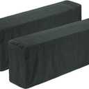 uxcell 2 Pcs Stretch Armrest Covers, Polyester Couch Armchair Cover Water Resistant Plaid Chair Arm Rest Slipcovers for Sofa Recliner, Dark Gray