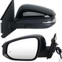 Left Driver Side Mirror Compatible with Toyota RAV4 2013-2018 Heated with Blind Spot Detection with Turn Signal Light Power Glass Manual Folding 8 Pins Black