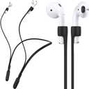 Compatible Airpods Strap, Silicone Anti-Lost Wire Cable Connector Sports Neckband Compatible for Airpods Pro 2/1, Airpods 4, 3, 2, 1, Black