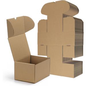 RLAVBL 7x5x4 Small Shipping Boxes Set of 50, Brown Corrugated Cardboard Box for Packing, Mailing, Business