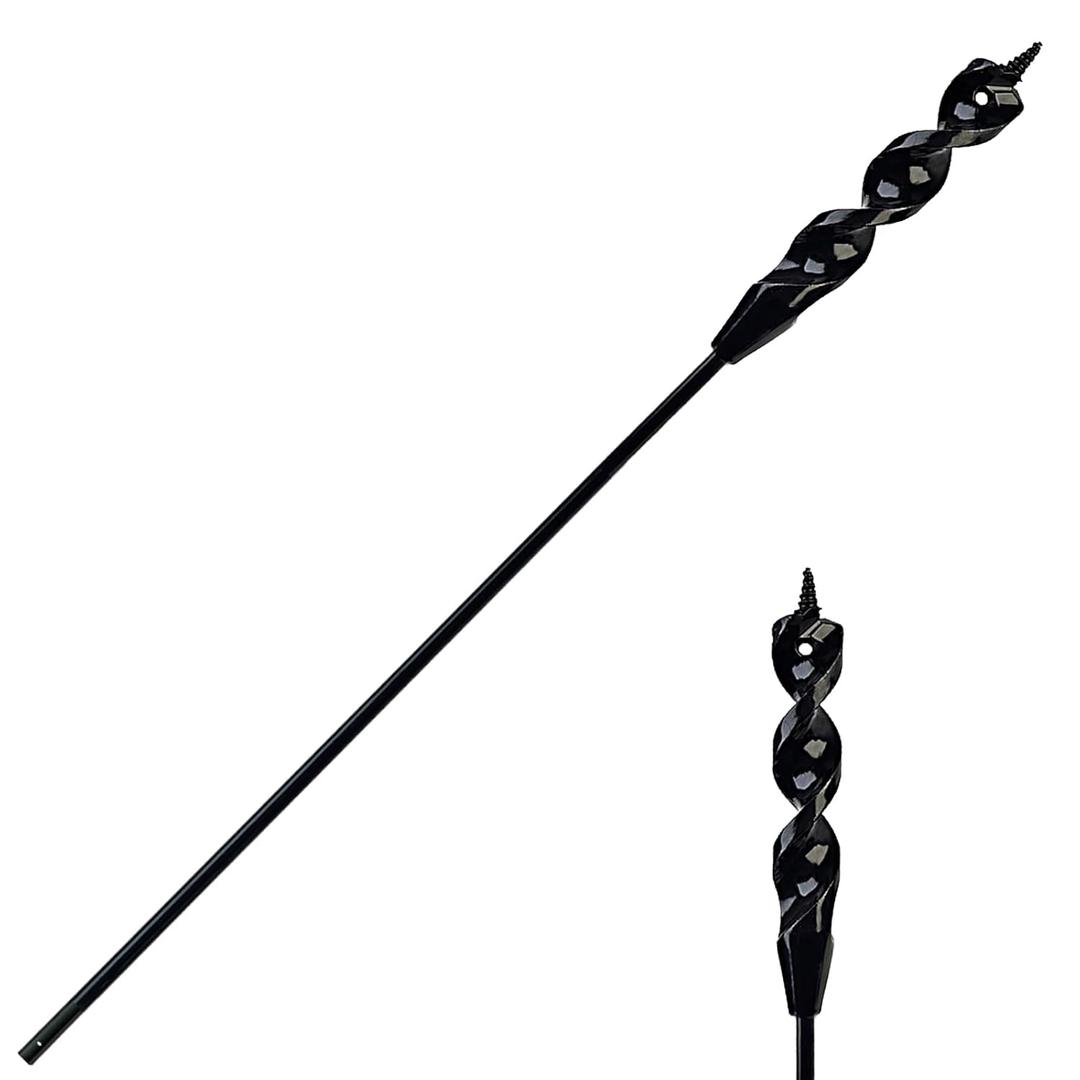 DKIBBITH Flexible Installer Drill Bit for Pulling Wires Through Walls Ceilings and Sidewalks,54-Inch Long, 1-Inch Auger with a Fish Eye Hole and Screw Point, 1/4" 3-Flat Anti-Slip Shank.
